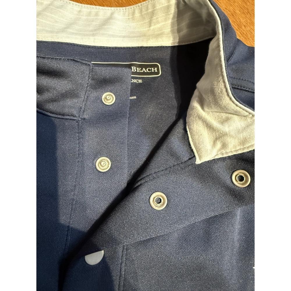 Pebble Beach Golf Vest Mens M Navy Performance Snap Pullover Logo Stretch - Picture 3 of 8